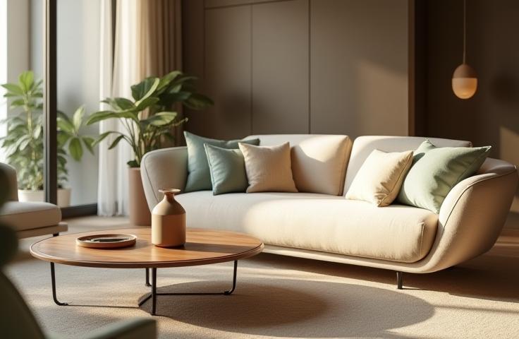 Intérieur élégant : salon chaleureux décoré par l’équipe Maison Éclat Décor